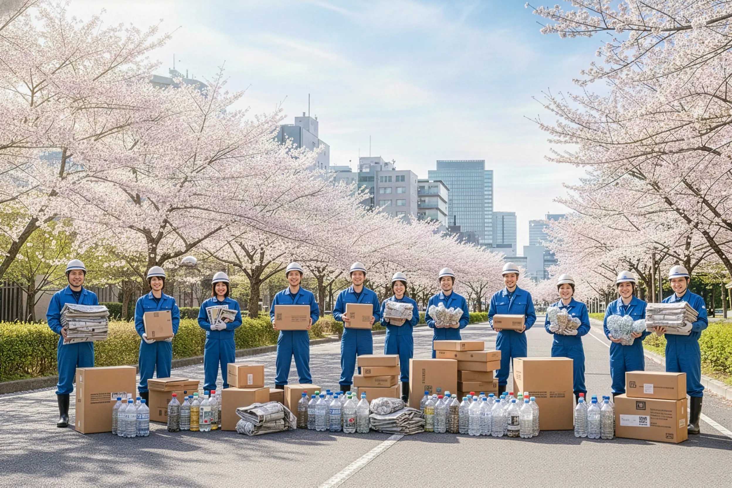 板橋区の風景と資源回収